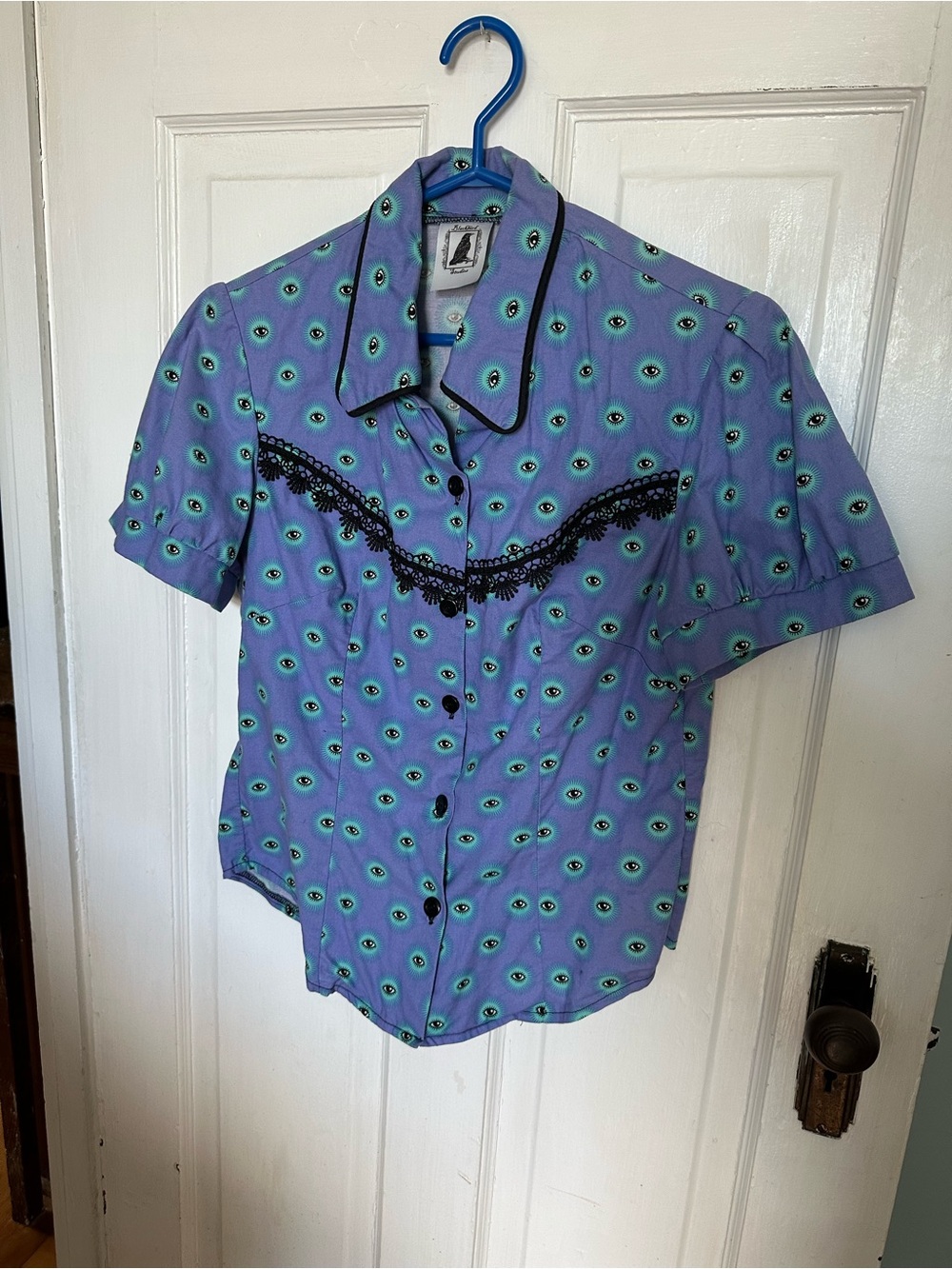 Hamilton Made - Cotton Western Button-Down Shirt in Lavender Eye Print